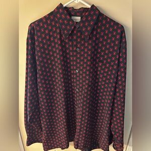 PLAYBOY Black and Red Casual Button Down Shirt